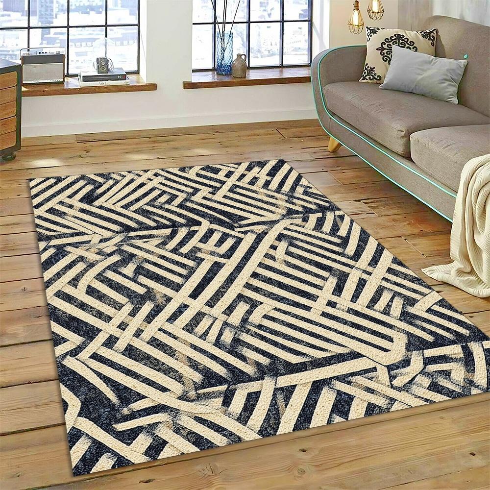 2025 New Style Bohemian Abstract Fashion Modern Art Carpet Rug for Living Room Bedroom Home Sofa Decoration,Non-slip Floor Mat
