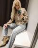 Women's European & American Style Pocket Decor Short Cardigan for Autumn & Spring
