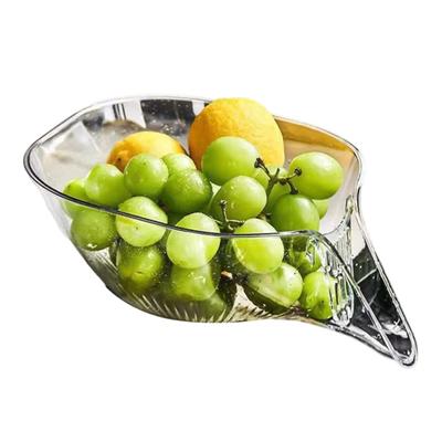 Cesta de drenaje de frutas con colador extraíble, de grado alimenticio, libre de BPA, transparente, para limpieza de frutas, escurridor para fregadero de cocina