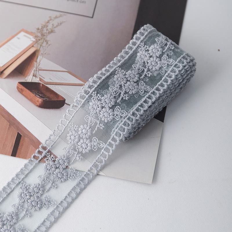 4cm Wide Lace Ribbons For Crafts Hollow Sewing Tulle Fabric For Bow Hair Diy Decorative Flower Embroidery Handmade Material 2m