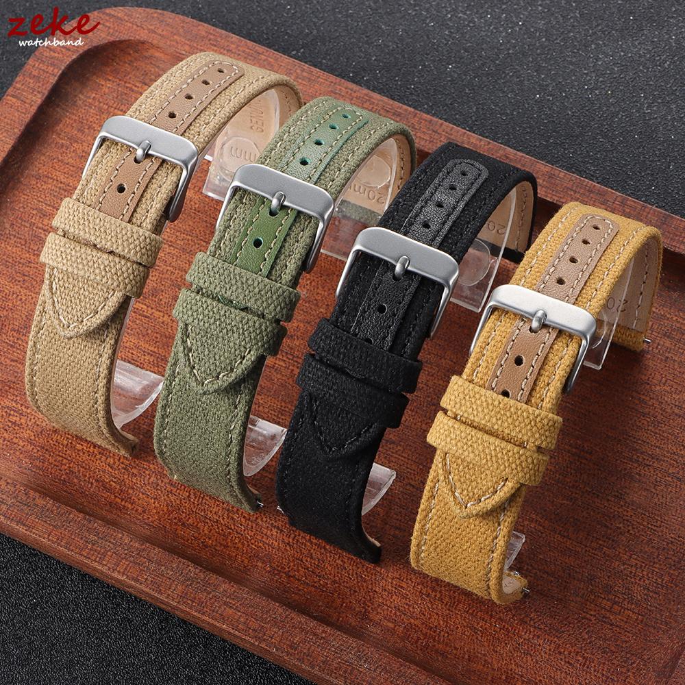 20mm 22mm Braided Canvas Watch Band for Samsung Galaxy 3/4 40mm 44mm Classic 46/42mm Quick Release Bracelet for Huawei Straps