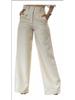 2024 Autumn Women's High Waist Wide-Leg Pants: Drapey, Slimming, Casual 2-Button Trousers