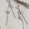 New style small flower tassel earrings simple pastoral style evening dress all-match bridal earrings female earring silver