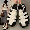 Roman bag head sandals women's outer wear spring 2025 new British style casual muffin thick-soled Roman pig cage shoes