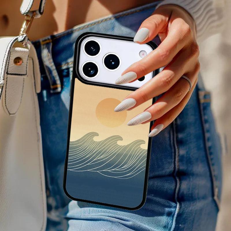 Abstract Cat Mount Japan Landscape Phone Case For iPhone 17 Air 14 15 13 12 Max Cover For Apple 15 16 16e 11 Pro Max Plus Coque