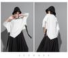 European & American Summer Eyelet Bat Sleeve T-Shirt - Dark Aunt Style Women's Casual Top