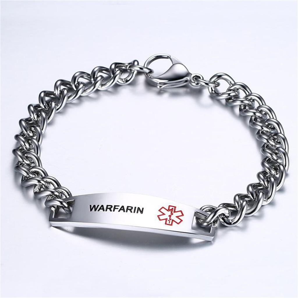 Titanium Steel Emergency Alarm Bracelet for Men and Women, Chain Made of Stainless Steel, Wristband