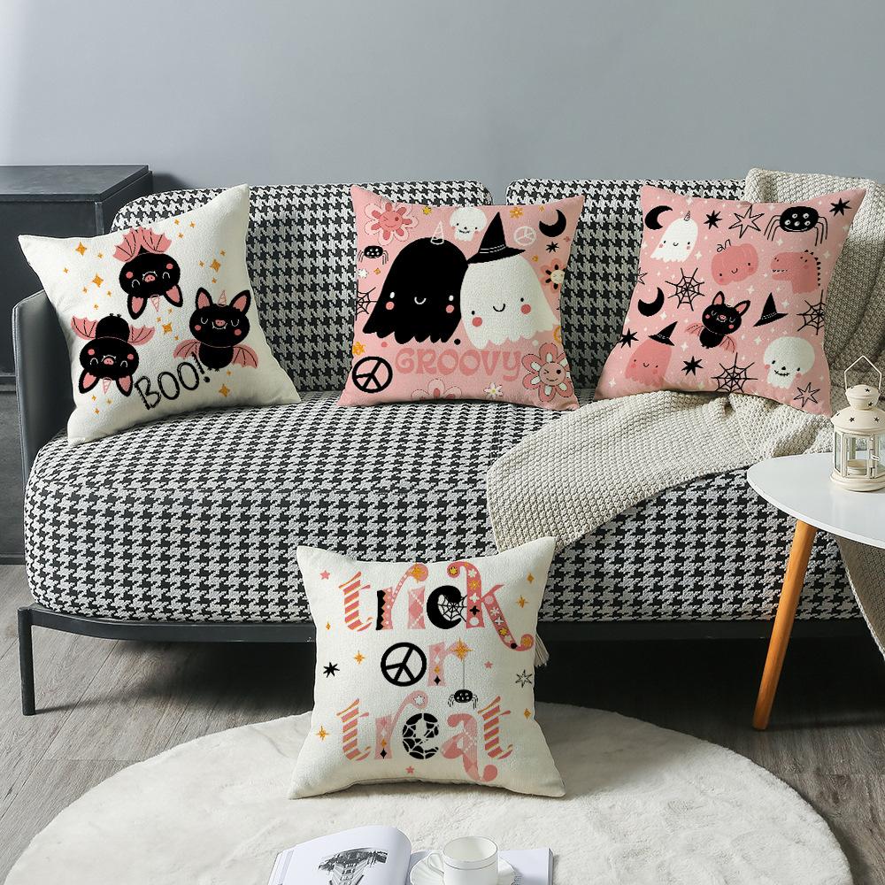 New Halloween Cute Ghost Pillowcase Bat Pillowcase Sofa Bedroom Pillowcase Bedside Backrest