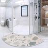 Curved Bath Mat Fan Shaped Foot Rug Bathroom Carpet Thick Floor Mat Environment Friendly Washable Non Slip Bath Rug 40x75cm