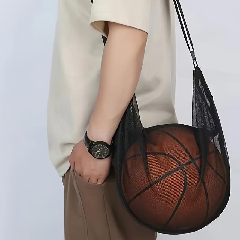 1pc Basketball Bag, Shoulder Crossbody Training Sports Ball Bag, Mesh Storage Volleyball Soccer Bag