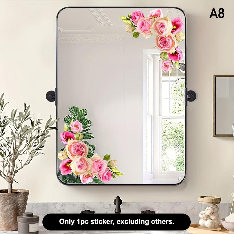 Spring Green Leaf And Floral Wall Stickers Glass Sticker For Shower Doors, Mirrors, Bathroom Glass Self-Adhesive Removable