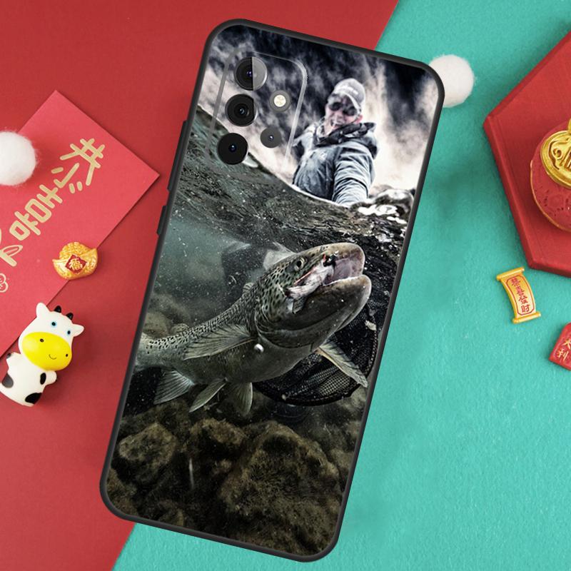 Vintage Trout Fishing Case For Samsung Galaxy A56 A36 A26 A16 A06 A13 A33 A53 A15 A35 A55 A34 A54 A12 A32 A52 A17