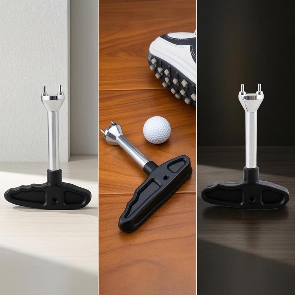 Golf Cleat Fastener Wrench TwoProng Shoe Spikes Ergonomic Remover for Golfers,