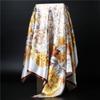 90*90cm Square Silk Scarf Women Shawl Print Satin Hijab Female Luxury Brand Square Lady Muffler Coverchief Bandanna Pareo Girl
