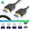 Duttek 8K HDMI HDMI Coiled 48Gbps HDMI Cable Ultra Thin HDMI Male to Male HDR Compatible 8K 60Hz Resolution Backwards Compatible 4K Ultra HD 1080p 3D