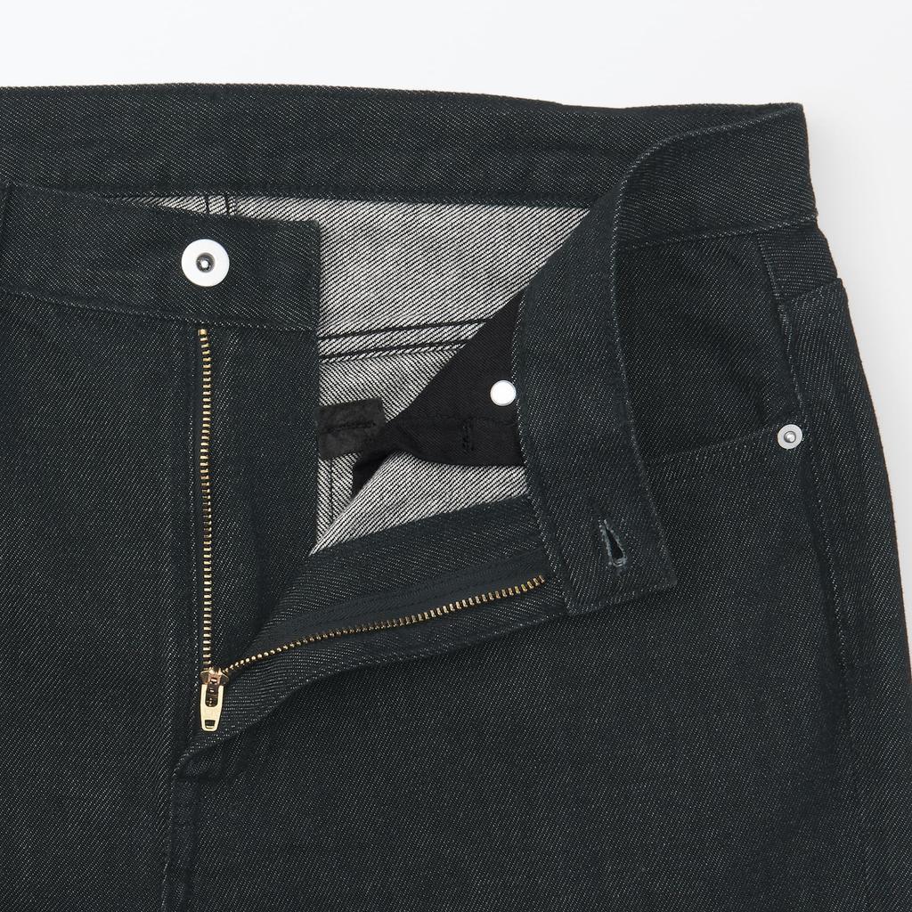 MUJI Kapok blend denim straight pants made from tree nuts Black AE0YEA4A Black 28 Men's Men's Men's (71cm)