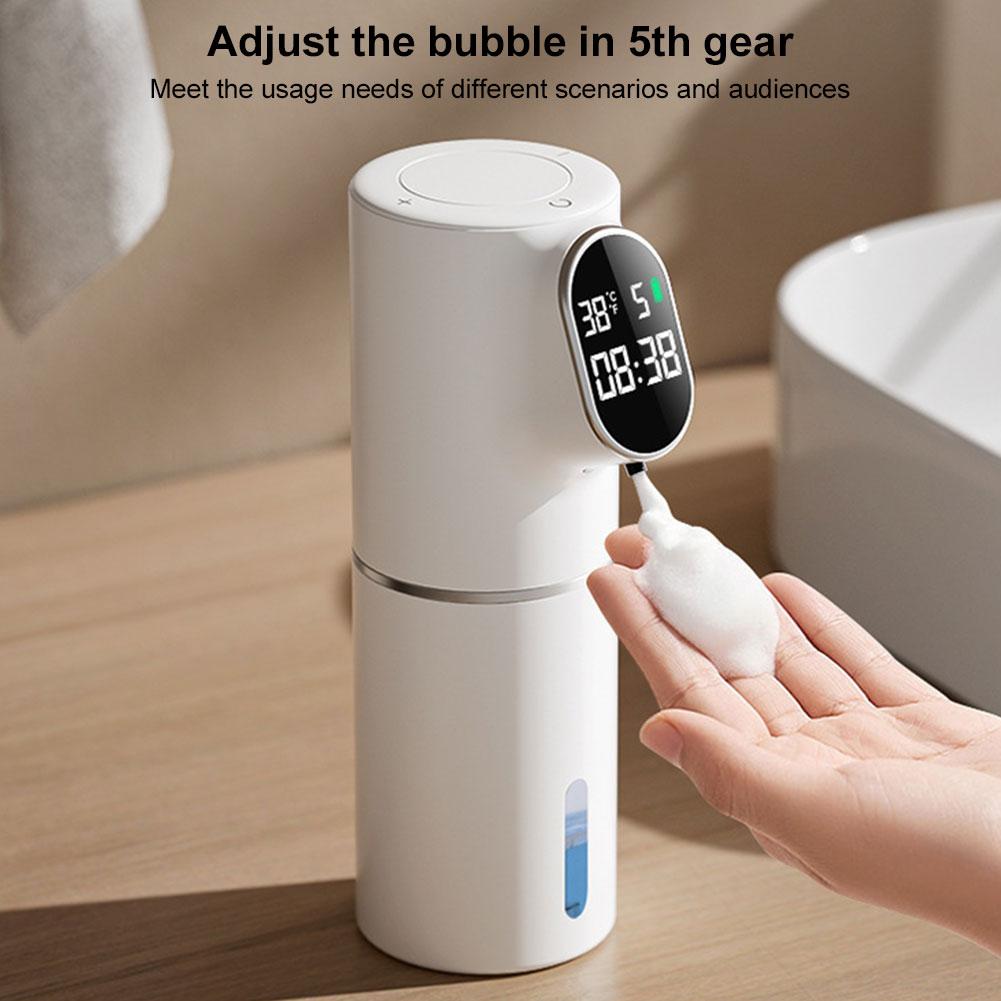 Automatic LED 320ML Rechargeable Soap Device 5 Adjustable Levels Washing Hand Machine Can Wall Mount for Bathroom Kitchen Office