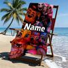 Personalisierter Strandtuch mit individuellem Namen für Five Nights at Freddy's, für Reise Camping Strandparty Heimdekoration, Geburtstagsgeschenk für Familie & Freunde