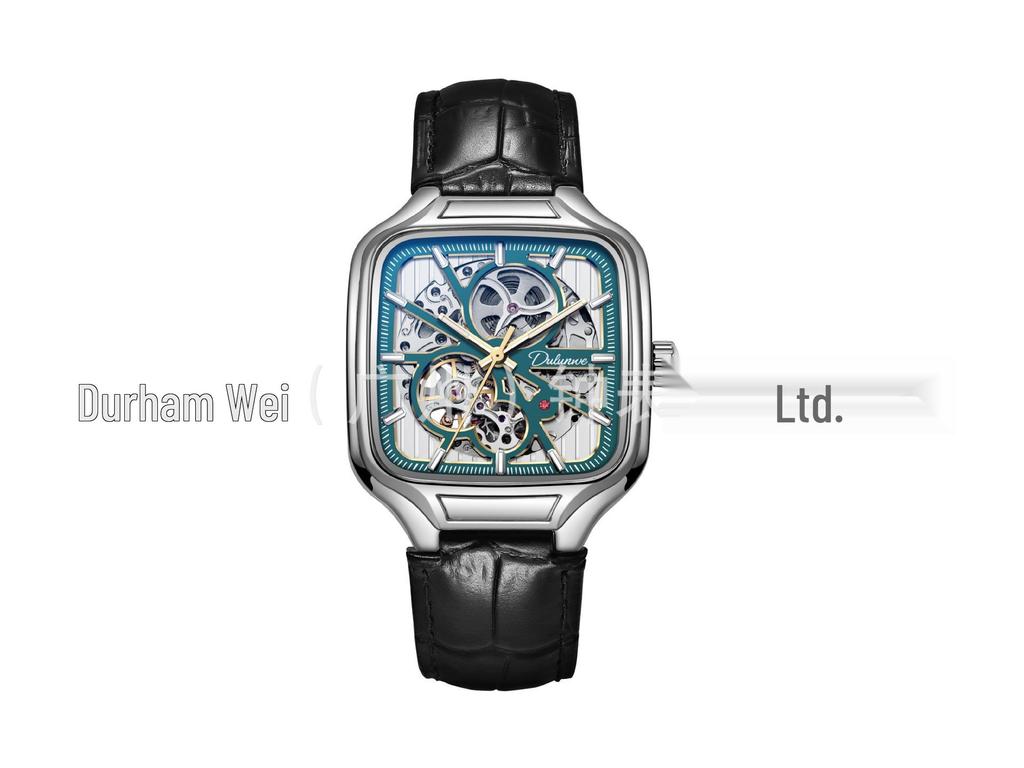 Durham Wei Men's High-End Automatic Mechanical Watch: Waterproof, Luminous, Hollow Design.