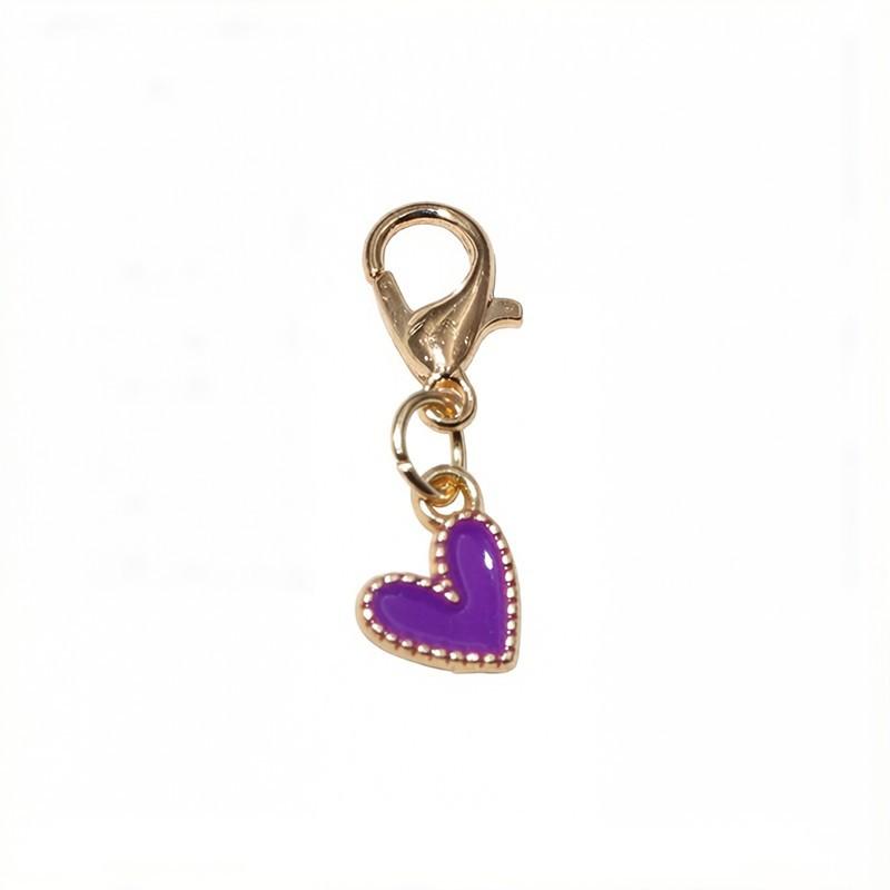 10Pcs Enamel Heart Charm Lobster Clasp Pendant Colorful Alloy Love Heart Dangle Charms For Diy Jewelry Making Keychain Bag Decor