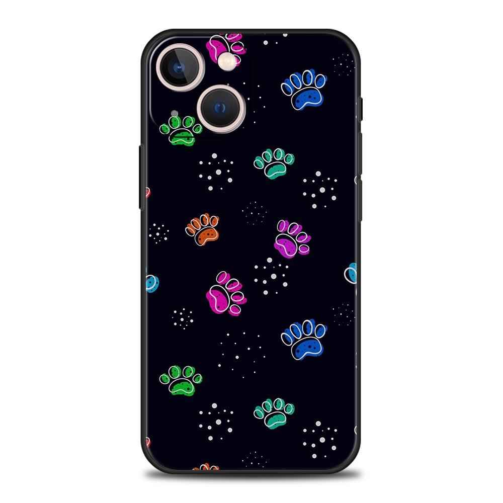 Süße Katze Hund Pfote Liebe Luxus Handyhülle für iPhone 13 15 14 12 Mini 11 Pro MAX XR X SE XS 7 8 Plus Silikon Schutzhülle