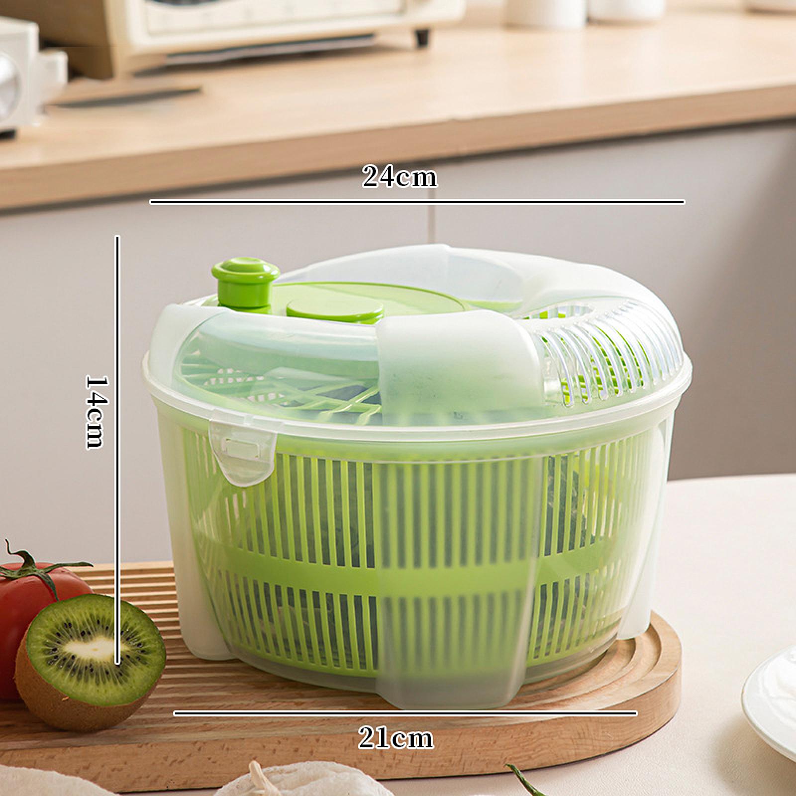 Salad Spinner Easy Clean Dining Room Reusable Serving Multipurpose Vegetable Dryer for Herb Greens Fruits Washing Draining зелёный