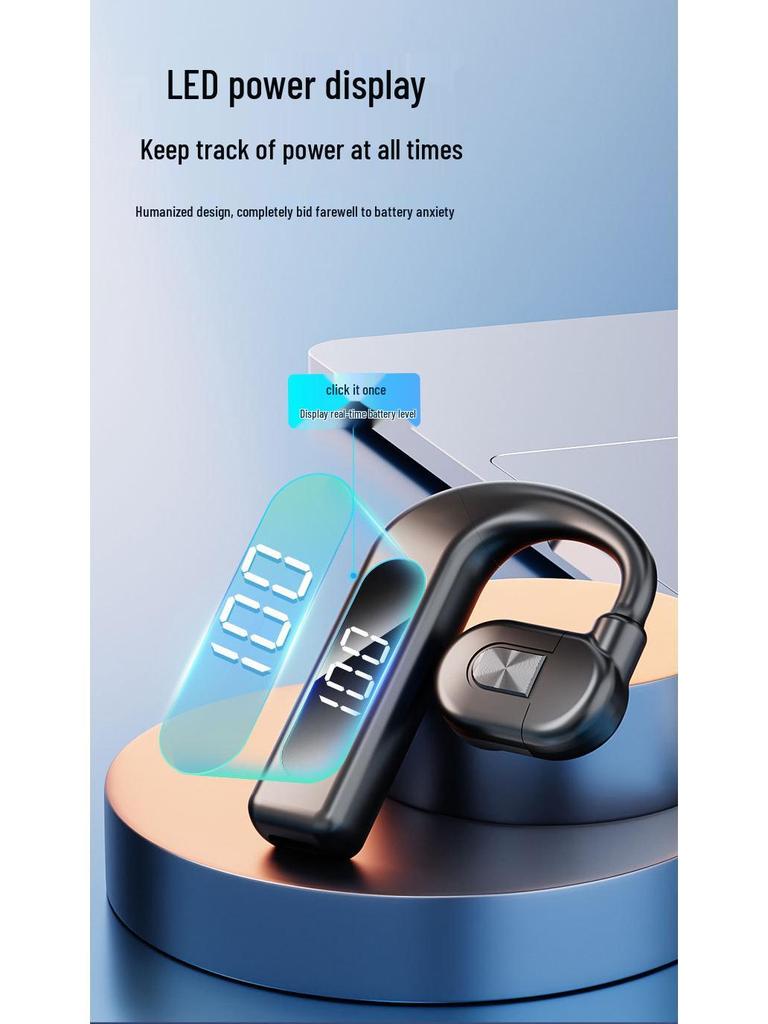 V59 Wireless In-Ear Ear-Hook Bluetooth Headset with Long Battery Life for Business, Car, and Sports Use