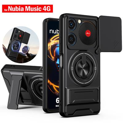 Pouzdro pro Nubia Music 4G Pouzdro Otočný Posuvný Kroužek Ochrany Fotoaparátu Stojánek Nárazuvzdorný Kryt Capa Funda