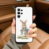 Cute R-Rabbit P-Peter Black Soft Silicone Phone Case for Samsung Ultra S25, S24, S21, S22, S23, S30, Plus, FE, Lite