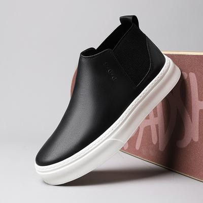 Wenzhou 2025 Direct Supply New Men's Shoes Leather High-top Casual Shoes Trendy Simple and Loafers Men's Trendy Shoes