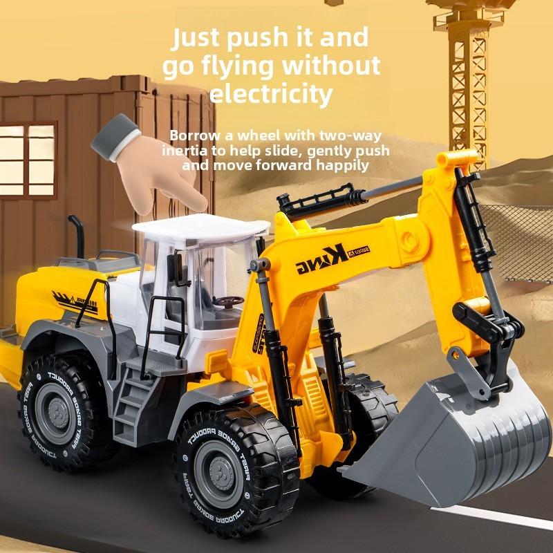 Childrens Toy Excavator With Inertia Drive Large Construction Vehicle For Kids And Parent Interaction