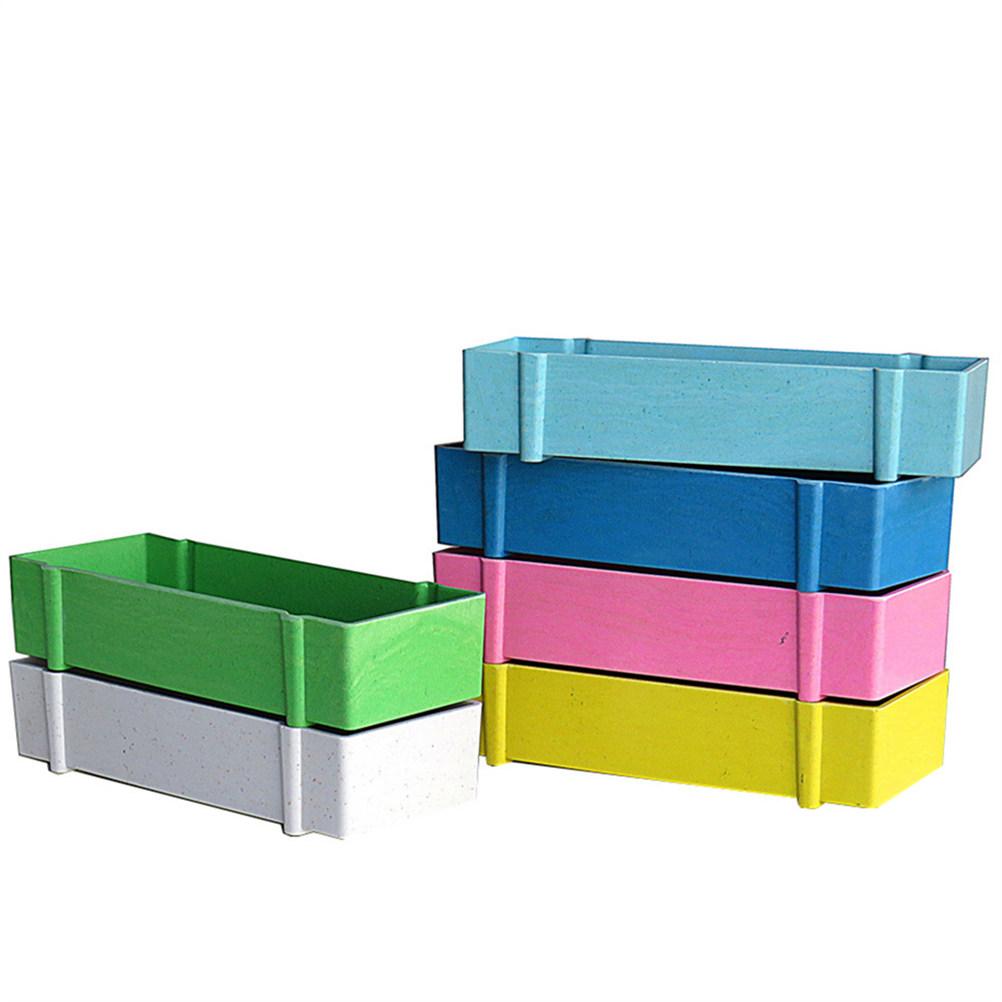 1Pcs Nordic Style Rectangular Succulent Flower Pot Creative Decorative Flower Pot for Home Office Balcony Garden белый