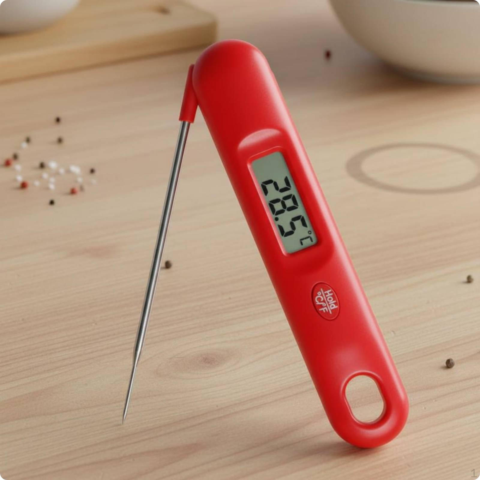 Folding Foldable Temperature Instrument MultiUse Prong Cooking Thermometer Highly Accurate