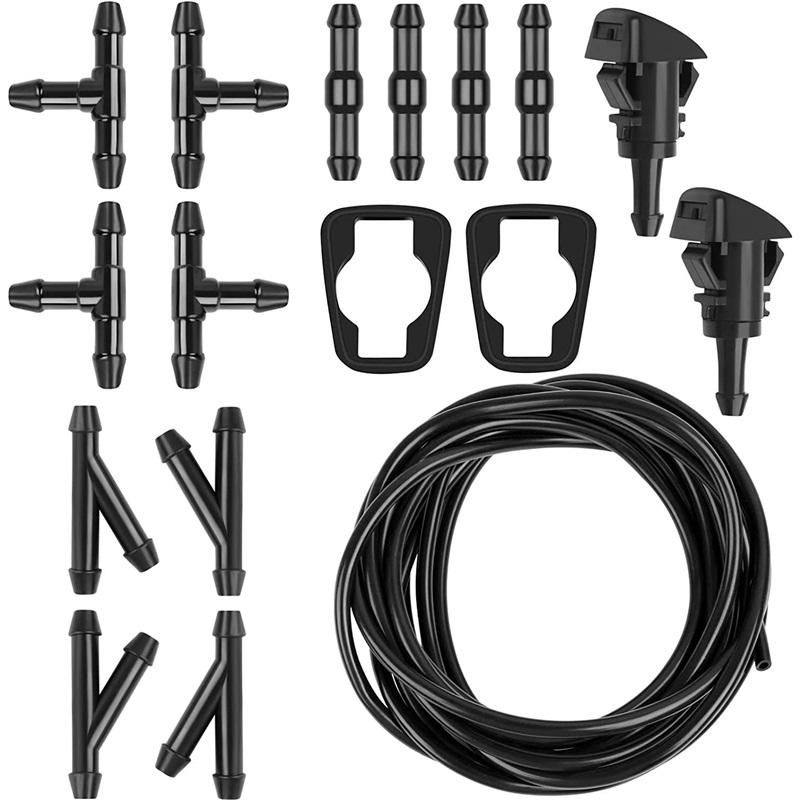 12-in-1 Universal Car Windshield Washer Nozzle Kit Fluid Hose Connector Auto Replacement Parts
