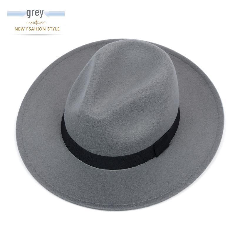 

Шляпа Федора с широкими полями «Шанхайский пляж»: Черная шляпа из шерстяного фетра для мужчин и женщин - Винтажный стиль, Идеально подходит для сцены и особых случаев M (56-58cm)