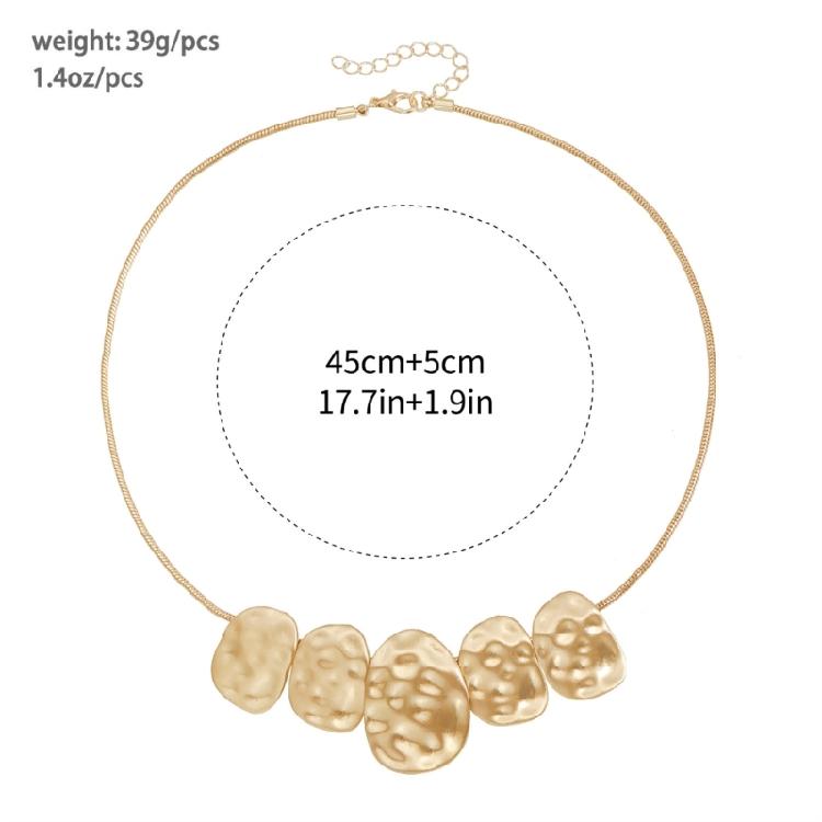 Stylish Edgy Asymmetrical Alloy Necklace With Textured Surfaces Detail Modern Accessory For Casual Wear