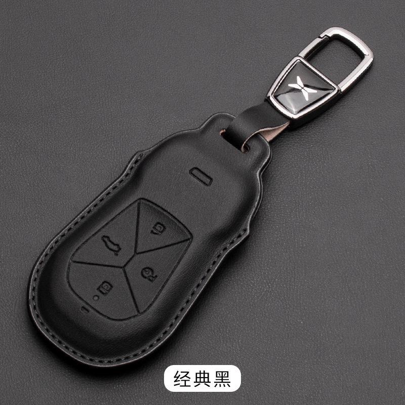 For Xpeng P7 P5 G6 G9 G3i Car Key Case Cover Shell Fob Protector Nappa Leather Protective Keychain Cover Interior Accessories