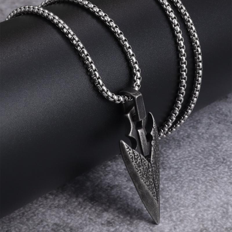 Retro Nordic Mythology Pirate Celtic Weapon Spearhead Pendant Necklace Charm Men\\'s Hip Hop Cool Trend Jewelry Gift