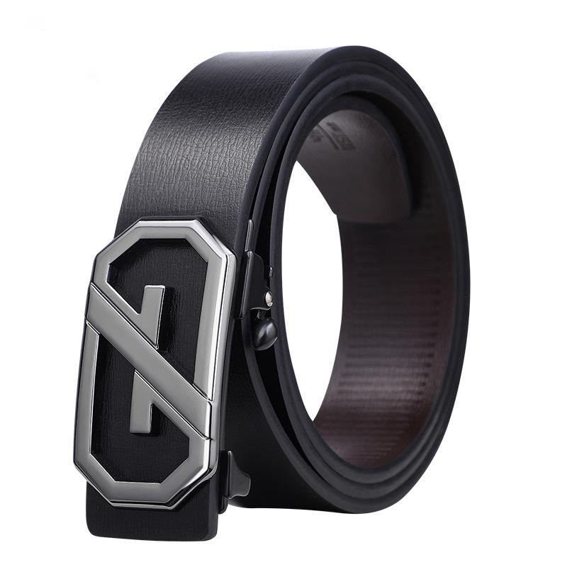 

Премиальный кожаный мужской ремень Повседневный деловой Элитный мужской автоматический ремень с пряжкой Коровья кожа Универсальный ремень для среднего и молодого возраста 105cm