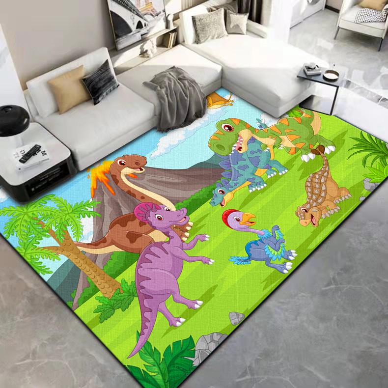 Cute Cartoon Little Dinosaur Printed Carpet Floor Mat  Carpets for Living Room Rugs for Bedroom Carpet for Children Customizable
