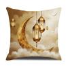 Golden Moon EID Mubarak Pillowcase Decor Printed Oil Lamp EID Ramadan Decorations 45cm Throw Pillowcover Home Decor