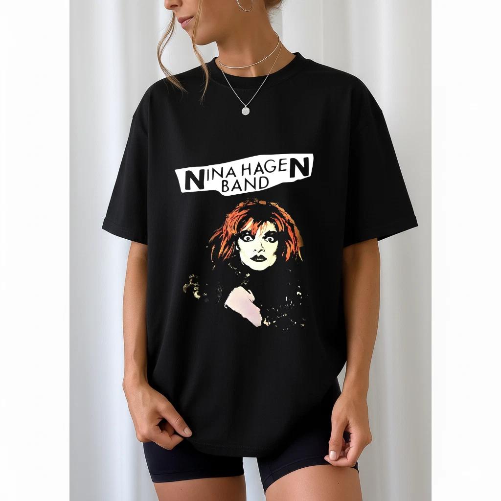 Nina Hagen Band Heavy Cotton Black Unisex T-Shirt (Full Size Range) 3XL