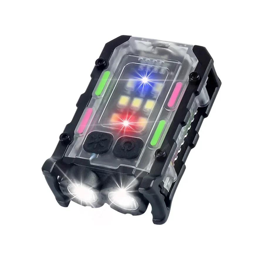 Multifunctional Mini COB Flashlight Tye C Rechargeable Outdoor LED Portable Torch with Clip Light Magnetic Camping Warning Lamp
