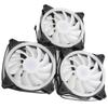 3Pcs Computer Chassis Cooling Fan Mute 6‑Pin Dual RGB Lights with Remote Control 120mm
