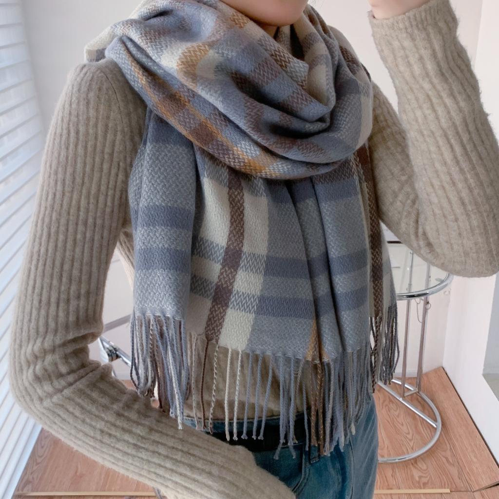 Women's Cashmere-like Plaid Scarf - Soft, Warm, and Perfect for Autumn/Winter