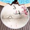 Peach Blossom Pattern Round Beach Towel, Microfiber Lightweight Beach Blanket, Soft Absorbent Quick Dry Pool Towel Picnic Mat