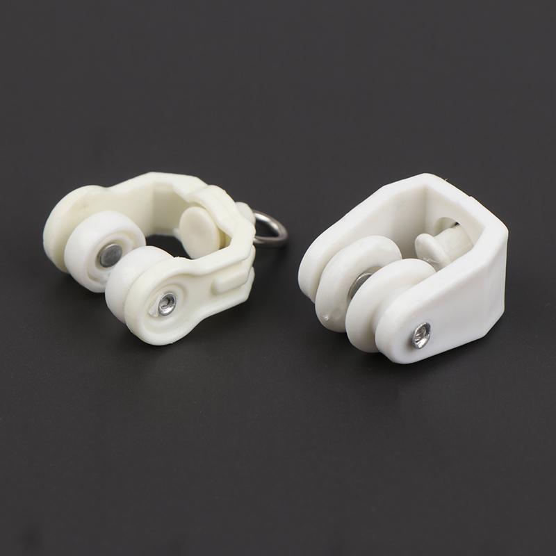 10Pcs Plastic Flexible Curtain Wheel Rollers Rail Hanging Hook Ring Slider