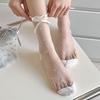 Glass Stockings Women's Summer Thin Transparent Sweet Bow Stockings Girl Style Cute Polka Dot Socks