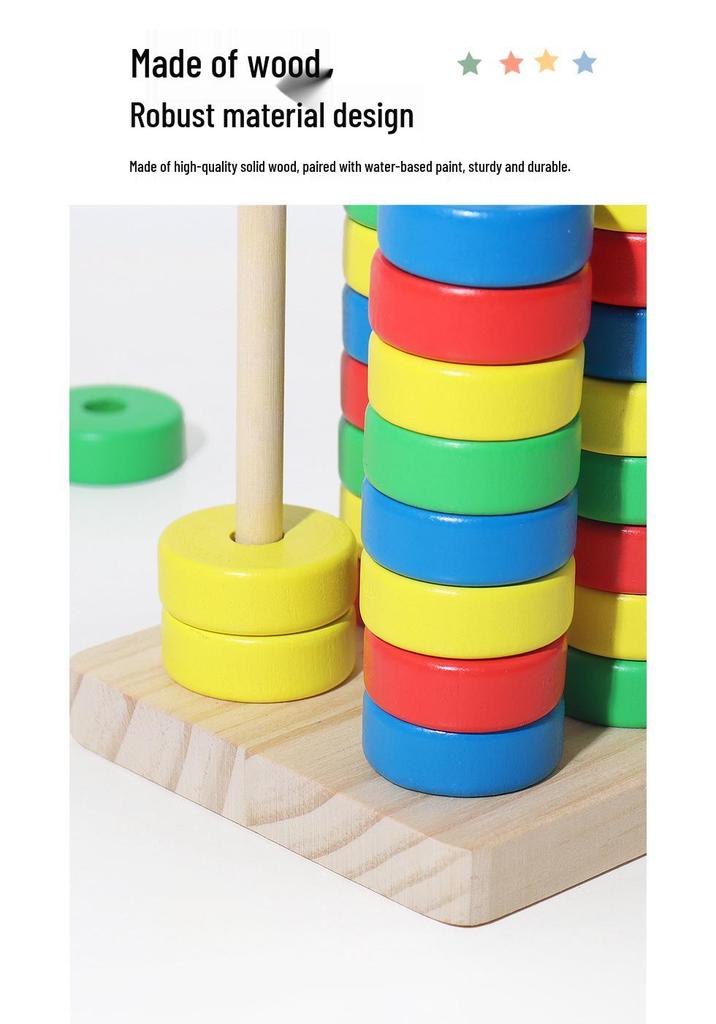 CE Certified Wooden Colorful String Beads Sorting Toy for Early Education