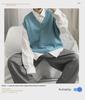 Men's Casual Sleeveless V-Neck Sweater Vest - Japanese & Korean Style for Spring/Autumn